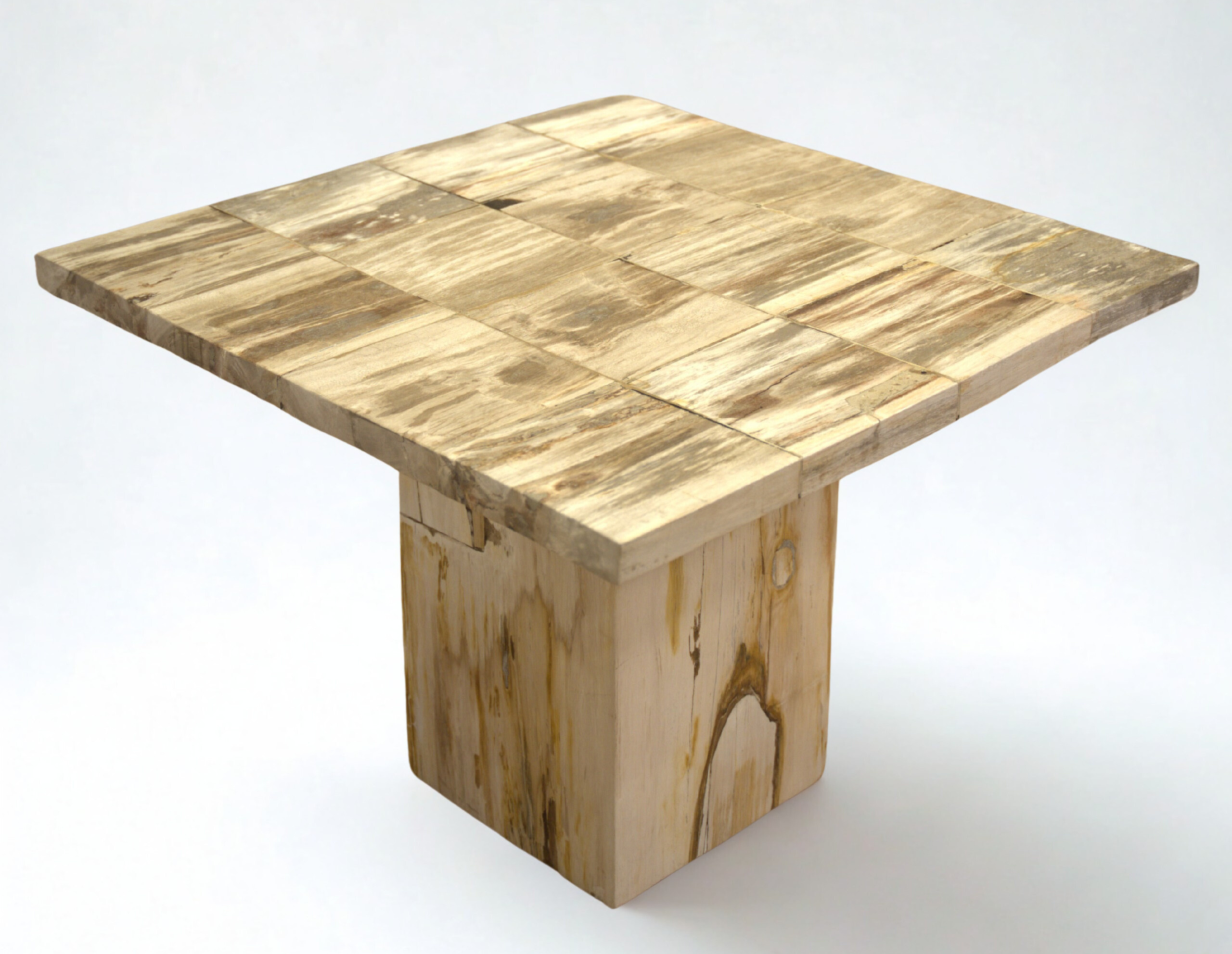 Table bois pétrifié carrée