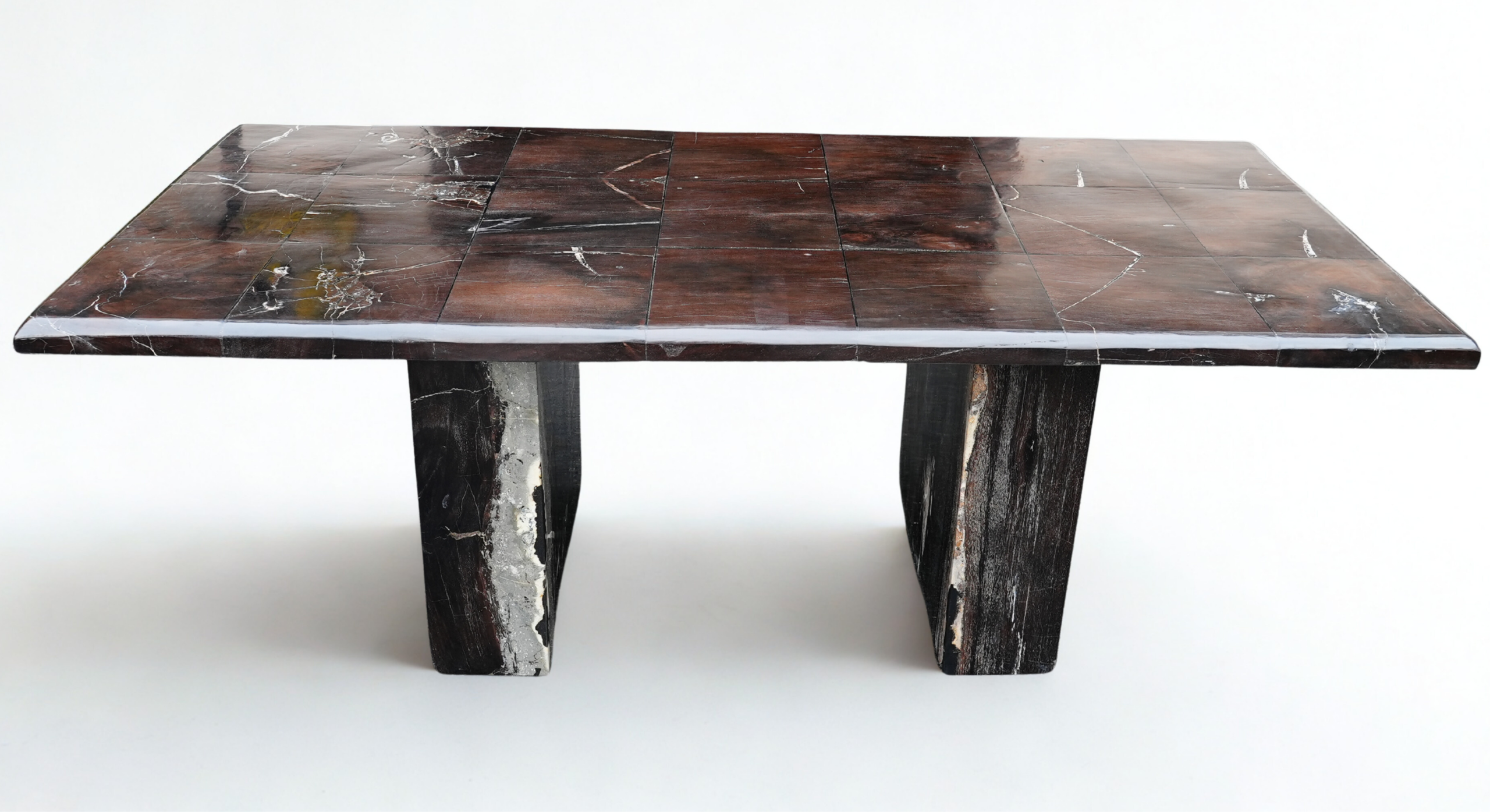 Table bois pétrifié rectangle