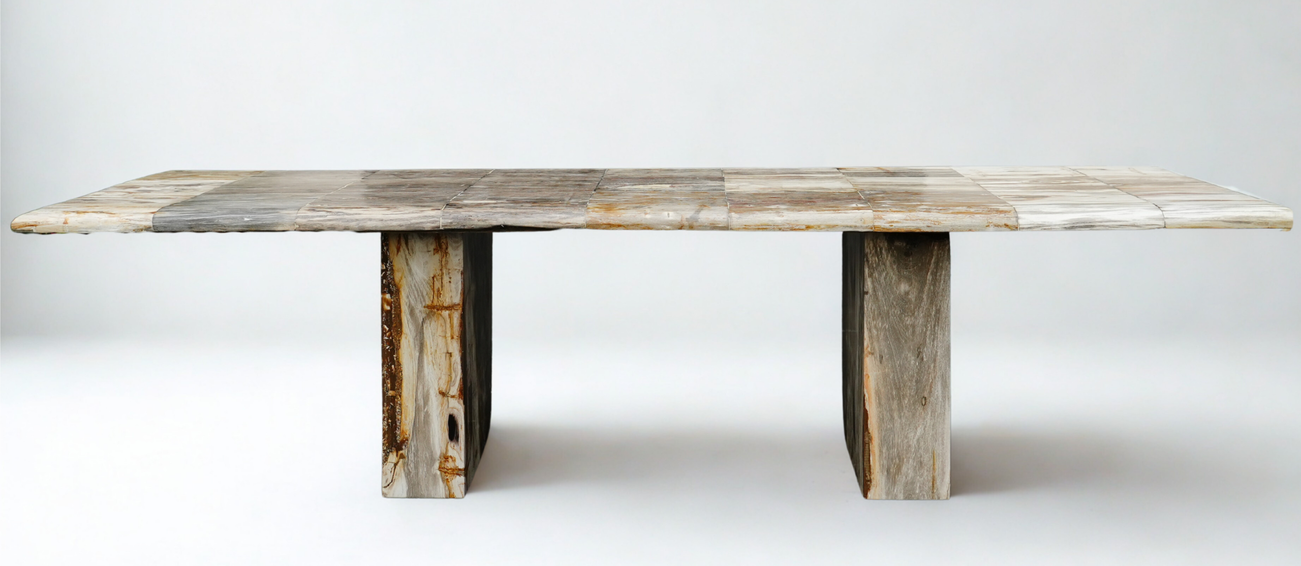 Table bois pétrifié rectangle