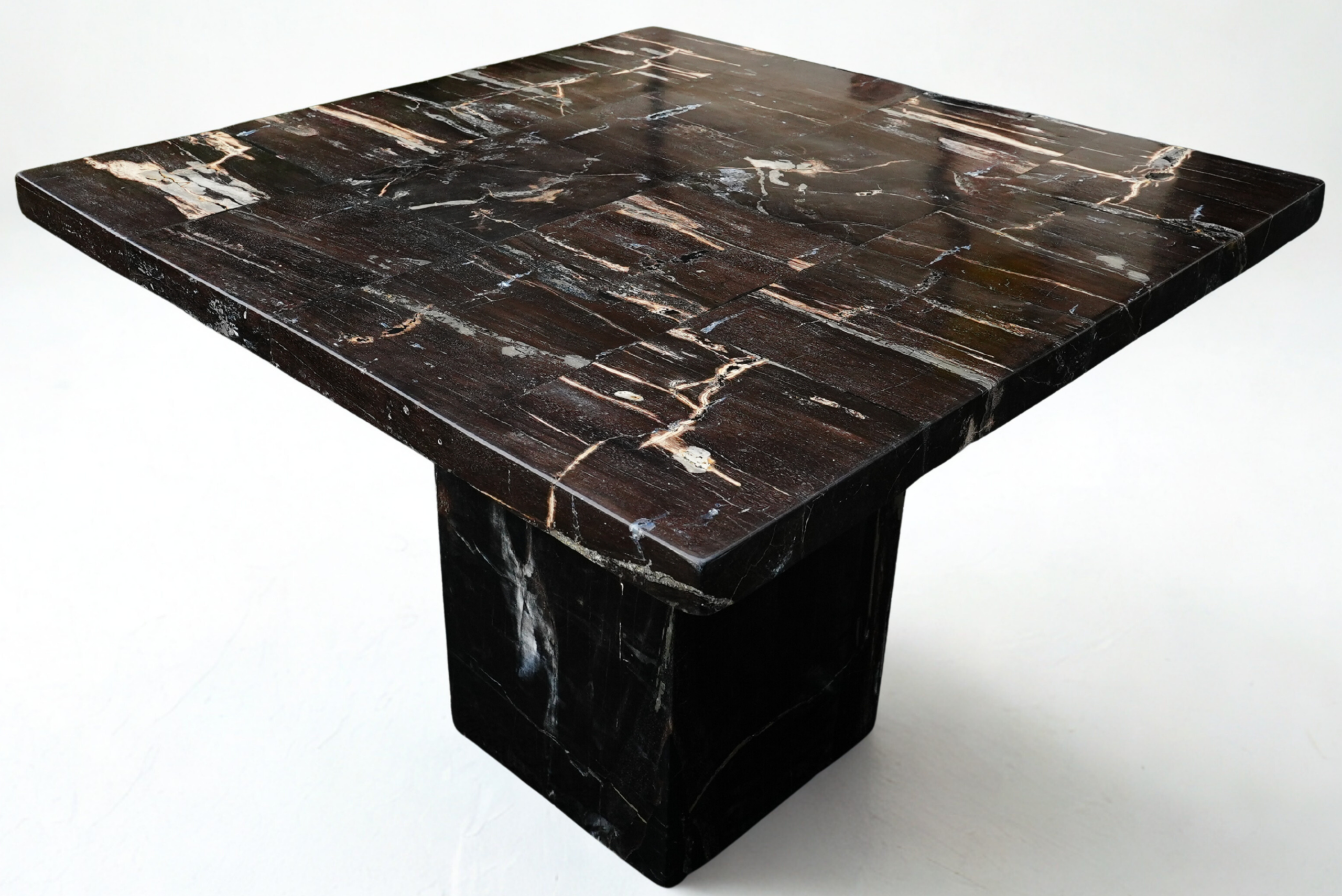 Table bois pétrifié carrée