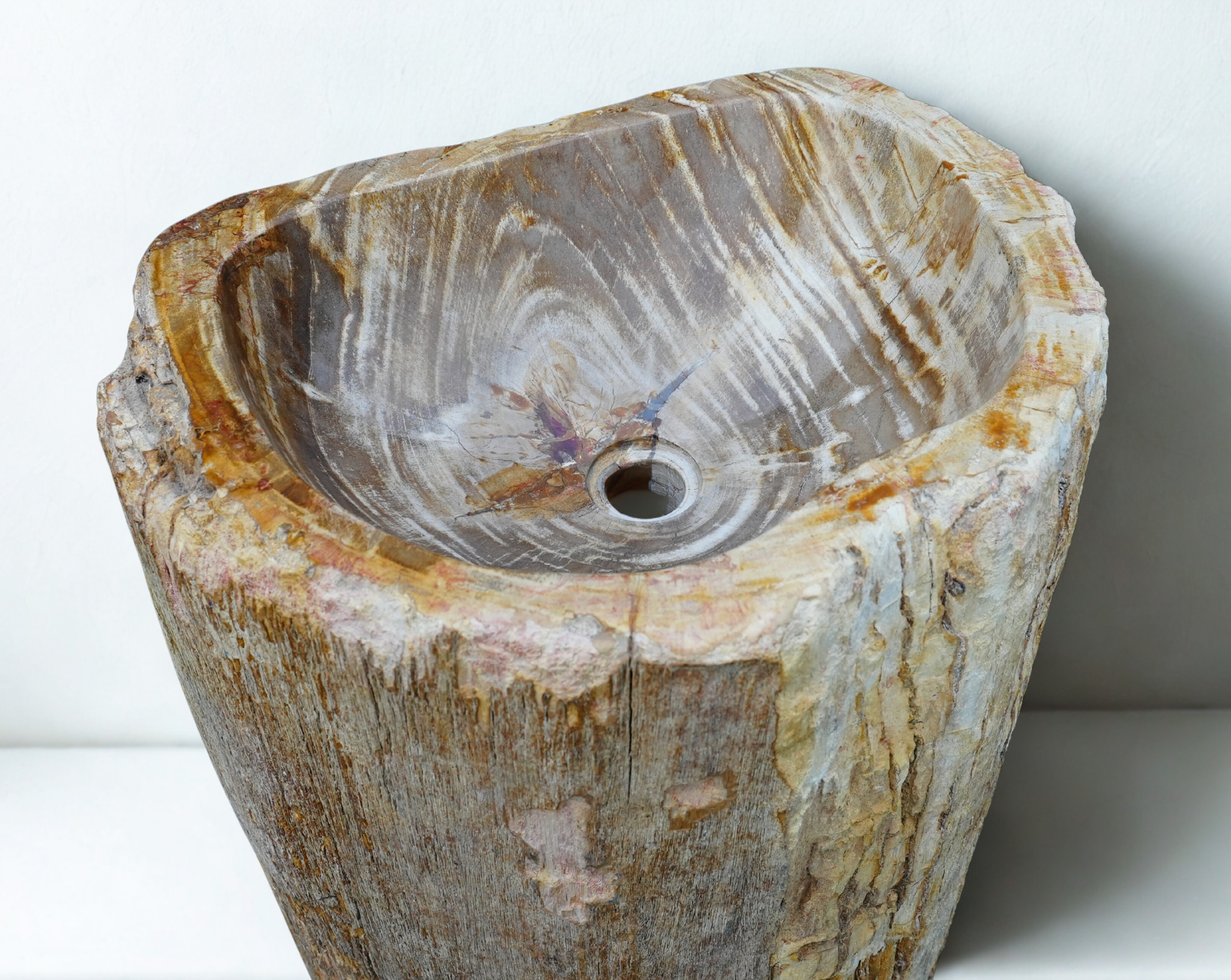 Vasque bois pétrifié